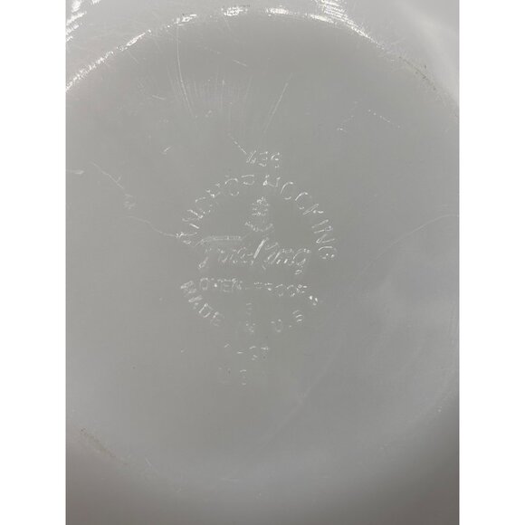 Fire King 1 Qt Vtg Corning Ware Blue Cornflower Round Casserole Lid Milk Glass - Picture 4 of 6